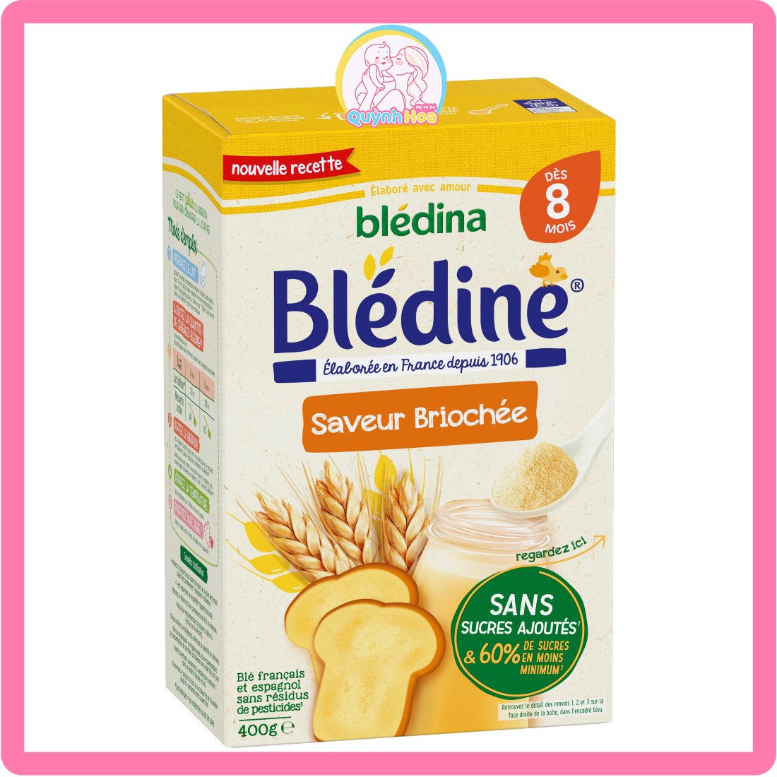 Bột lắc sữa Bledina Pháp - 8M VỊ BÁNH MỲ 