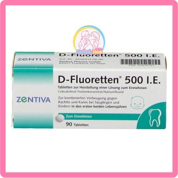 Vitamin D Fluoretten 500 I.E, 90g viên