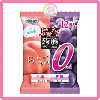 Thạch Orihiro 12 cái, 240g - VỊ ĐÀO - NHO TÍM [DATE 09/2024]