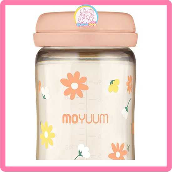 Bình sữa Moyuum, 270ml - KHÔNG NÚM - HÌNH HOA  thumb 1